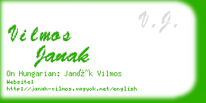 vilmos janak business card